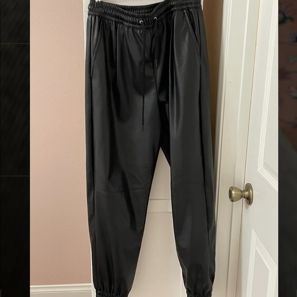 Zara leather joggers